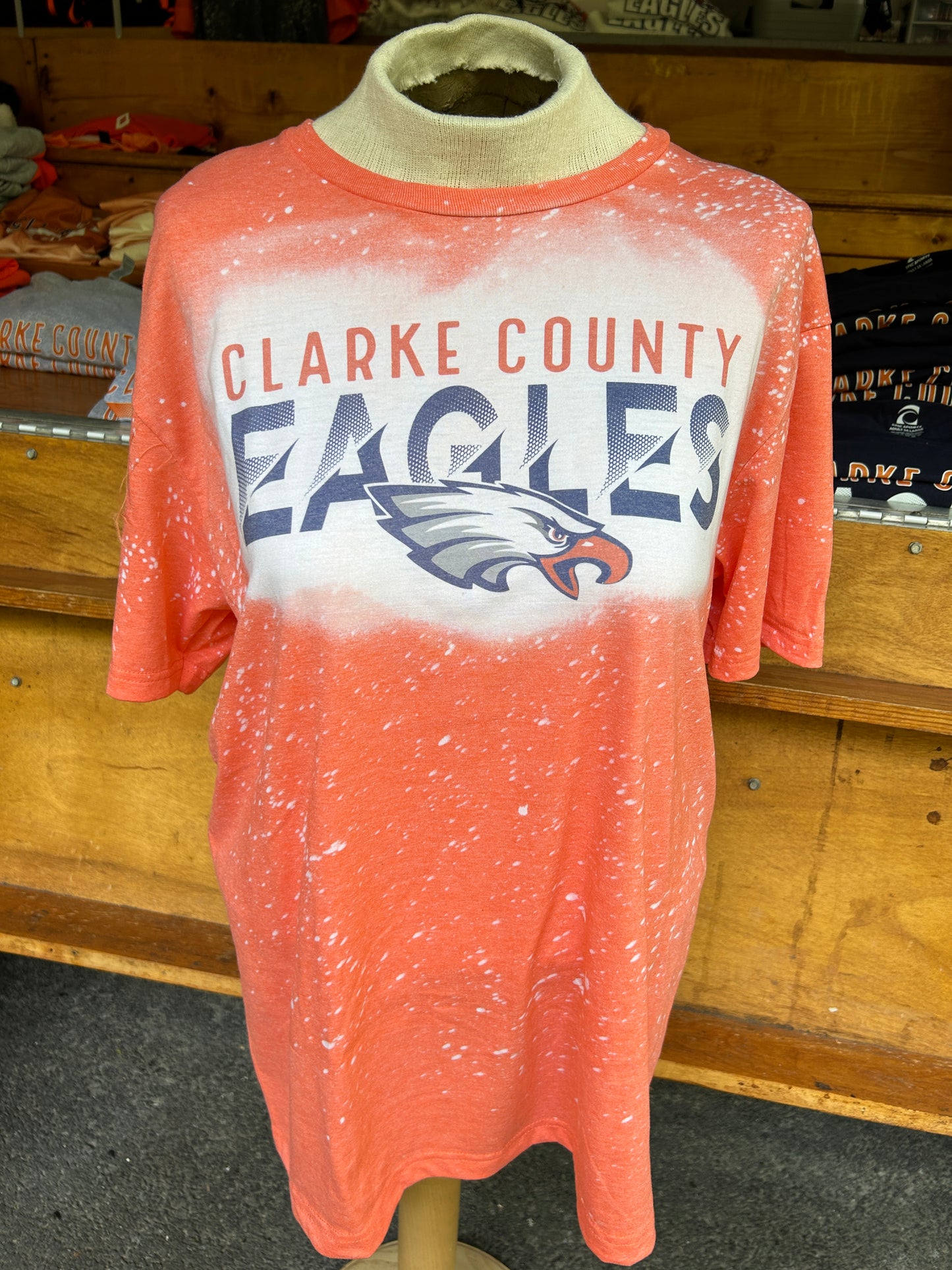 EAA Eagels Short Sleeve T-Shirt Bleached Logo Design 4