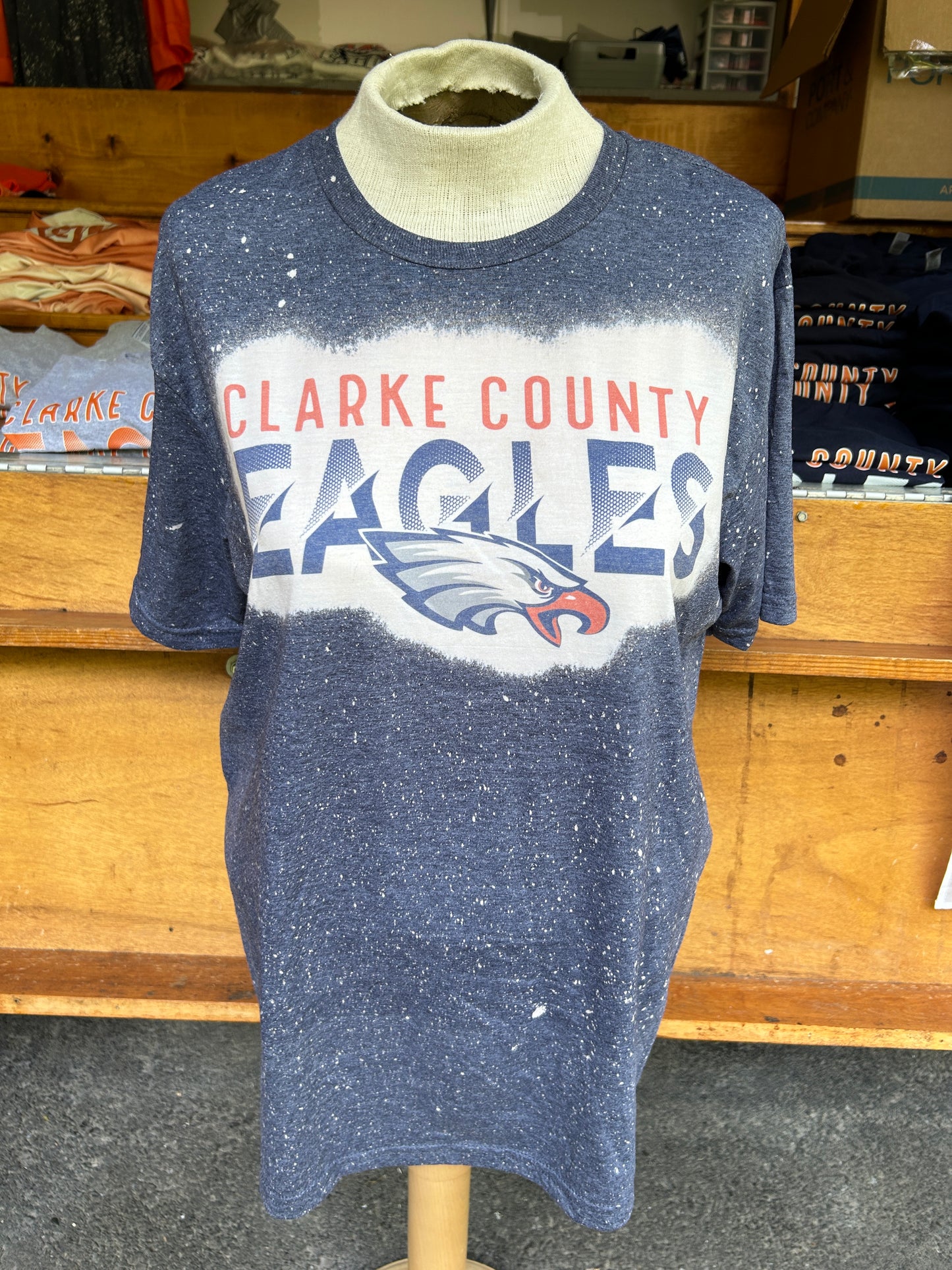 EAA Eagels Short Sleeve T-Shirt Bleached Logo Design 4
