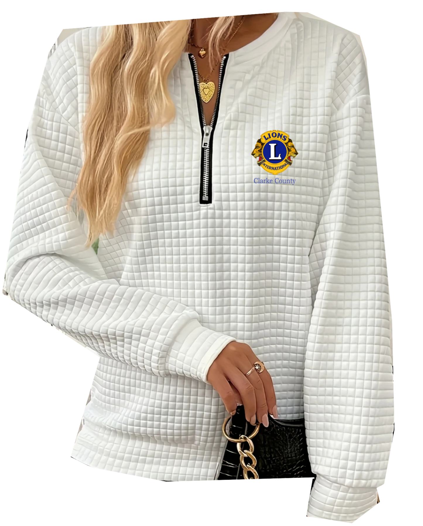 Lions Club Women's Waffle Weave 1/4 Zip
