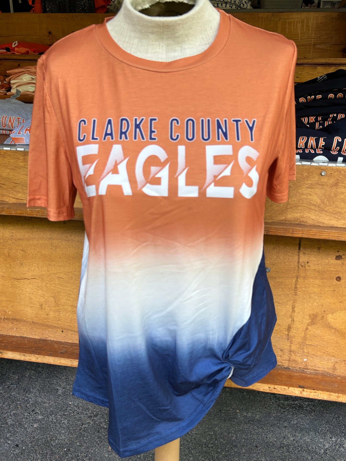 EAA Eagles Short Sleeve T-Shirt Ombre Logo Design 4D