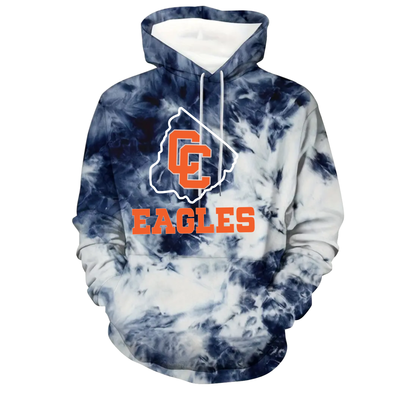 EAA CC Eagles Hoodie Tye Dye Logo Design 1