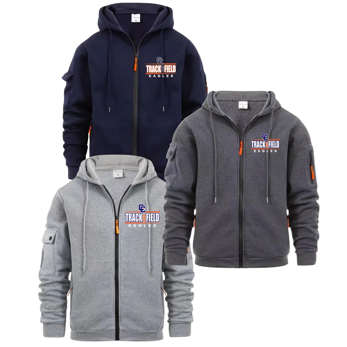 CCHS Track and Field Full Zip Design 1 or Design 2 - Navy Only
