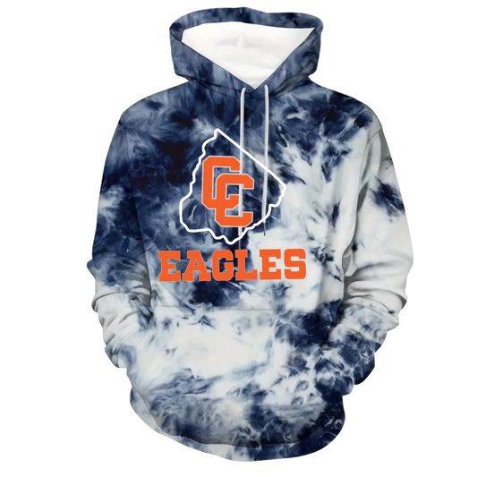 EAA CC Eagles Hoodie Tye Dye Logo Design 1